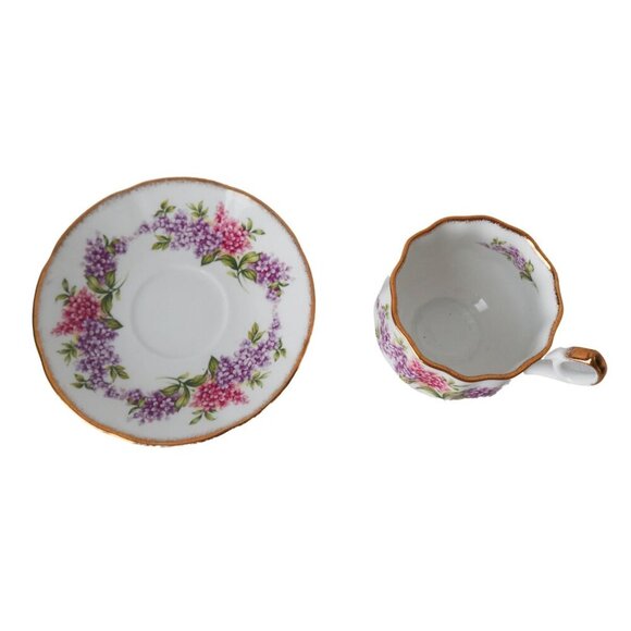 Vintage Rosina Teacup Saucer Floral Spring Flowers England English Bone China - Picture 3 of 6